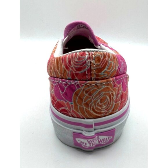 Vans Kids Girls 3 Classic Slip On Floral Canvas Shoes Size Pink Rose Camo New - Picture 8 of 10